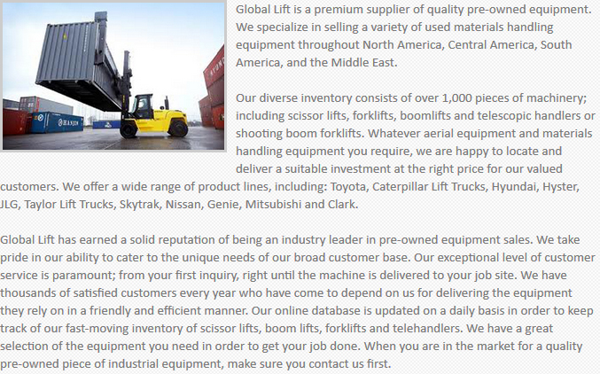 Global Lift Equipment Sacramento